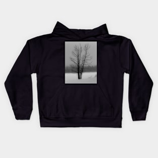 Tree in a winter storm Kids Hoodie